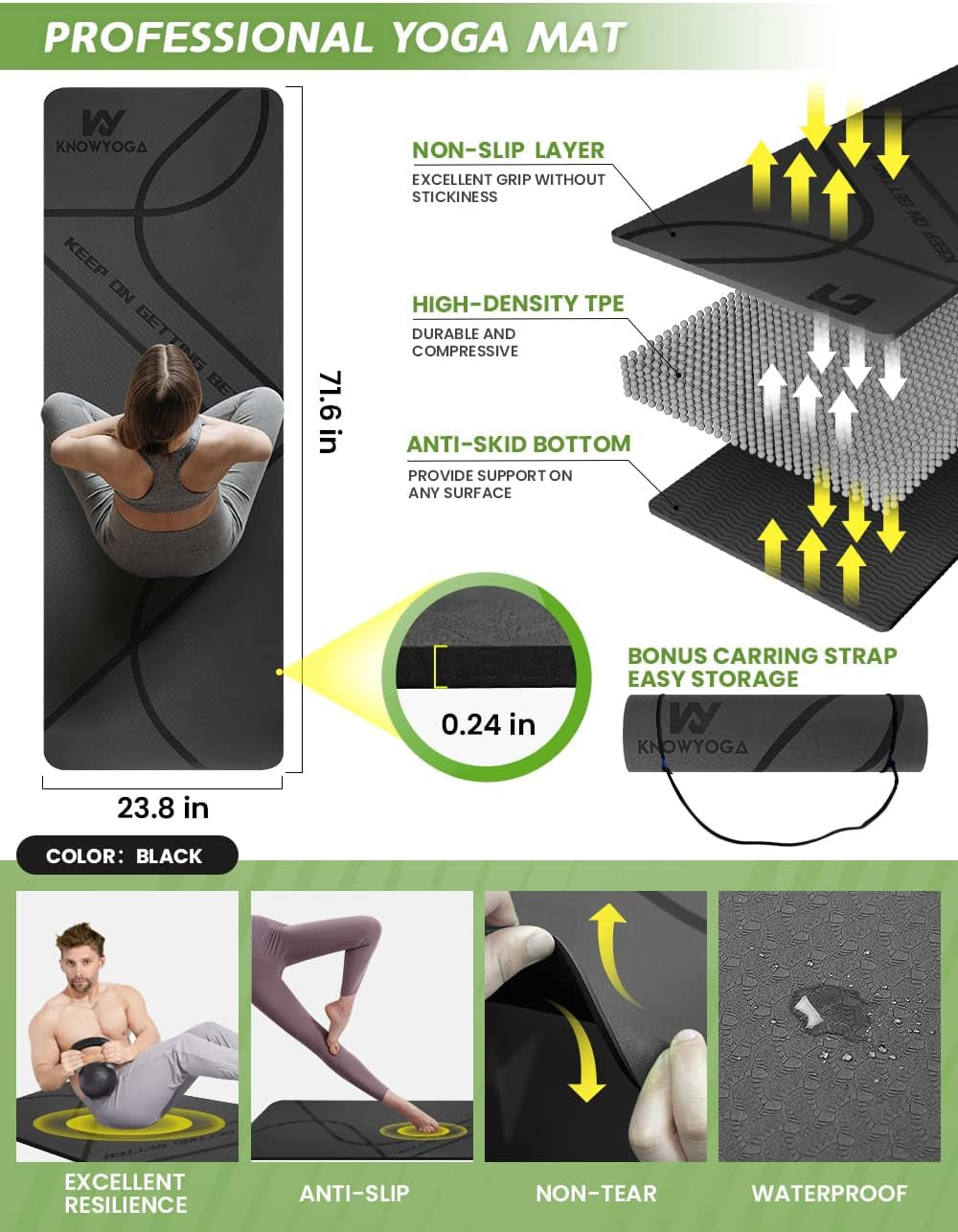 Yoga Starter Kit 12 in 1 - Yoga Set Include Yoga Mat, Foam Roller, 4 Resistance Bands, Yoga Blocks 2 Pack with Strap, 2 Peanut Massage Balls, Yoga Kit and Sets for Beginners
